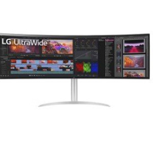 LG 49 Inch 32:9 Curved UltraWide Dual QHD 144Hz Nano IPS Curved Monitor With HDMI 2.1, USB Type-C(90W),Tilt/Height/Swivel Adjustable - 49WQ95C-W White