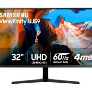 Samsung 32-Inch 4K UHD Monitor, VA Panel, 1 Billion Colors, AMD FreeSync, 3000:1 Contrast, 4ms Response, 60Hz Refresh, HDMI & DisplayPort, Picture-in-Picture (PIP), VESA Mount, Slim Design, Black | LU32J590UQMXUE black